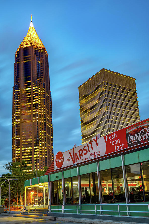 The Varsity and Atlanta Skyscrapers Photograph by Gregory Ballos