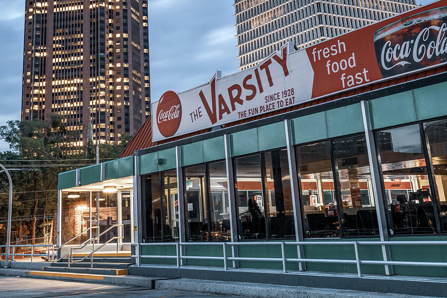 America Photograph - The Varsity - Downtown Atlanta Georgia - Cool Color by Gregory Ballos