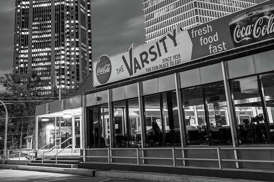 The Varsity - Downtown Atlanta Georgia in Monochrome Photograph by Gregory Ballos