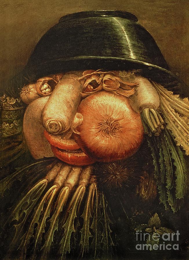 Onion Painting - The Vegetable Gardener, C.1590 by Giuseppe Arcimboldo