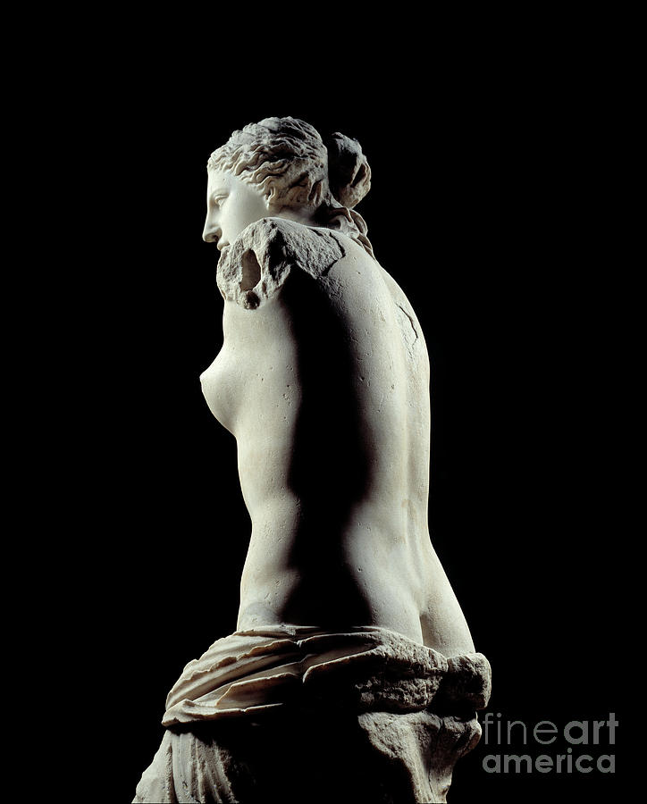Greek Photograph - The Venus De Milo Detail Of A Sculpture Depicting Aphrodite In Marble by Greek School