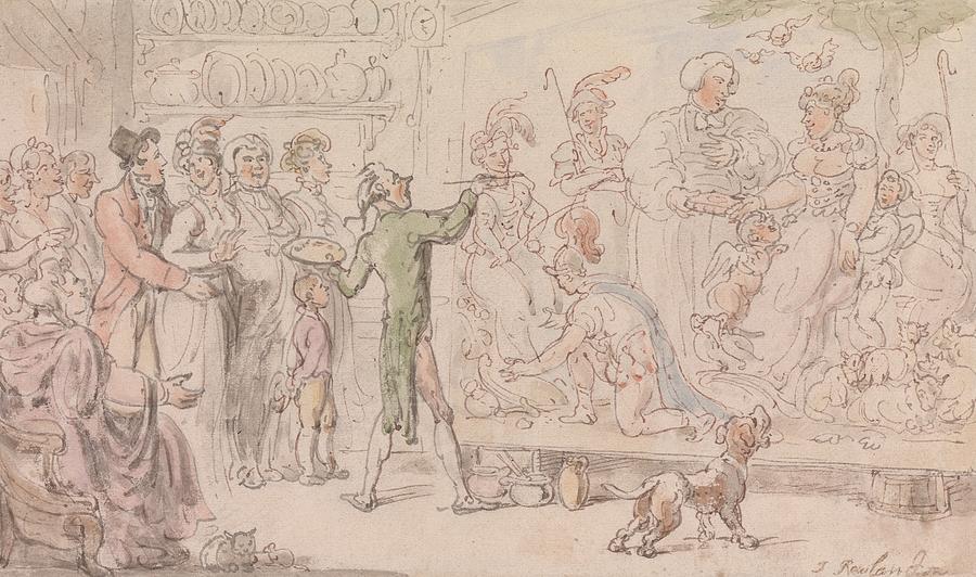 The Vicar of Wakefield - The Family Picture Drawing by Thomas Rowlandson