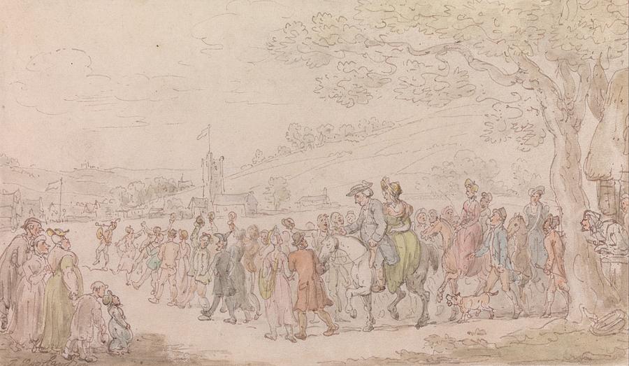 The Vicar of Wakefield - The Welcome Drawing by Thomas Rowlandson