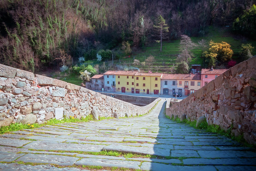 The View Down Devils Bridge in Borgo A Mozzano Italy Photograph by Joan Carroll