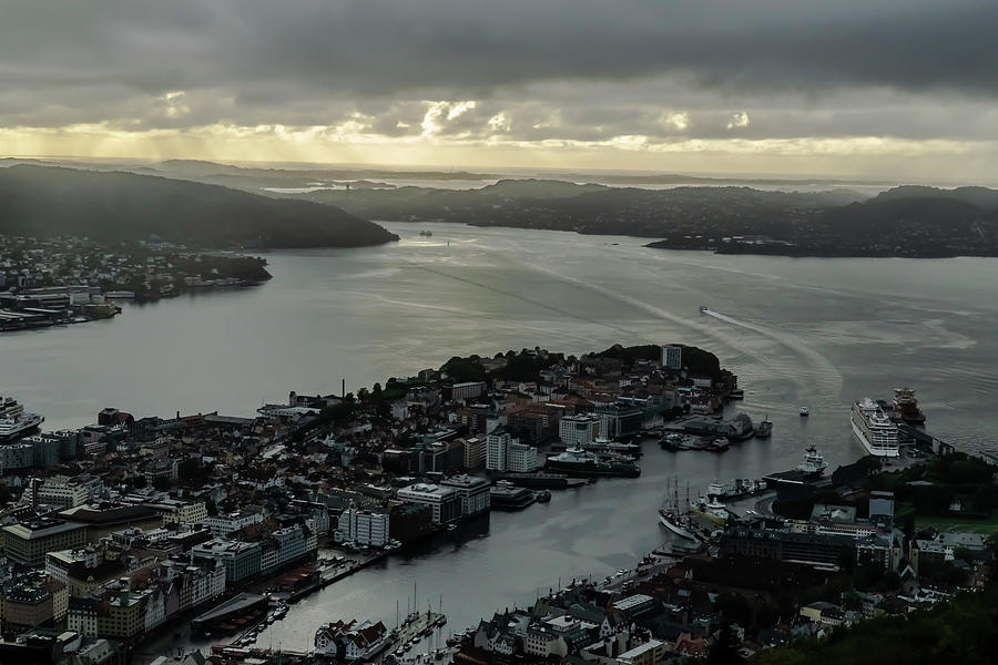 The view from Mount Floyen in Bergen, Norway  Photograph by Sven Brogren