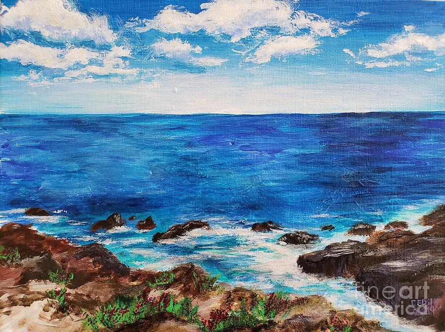The View from the Marginal Way, Ogunquit, Maine Painting by C E Dill
