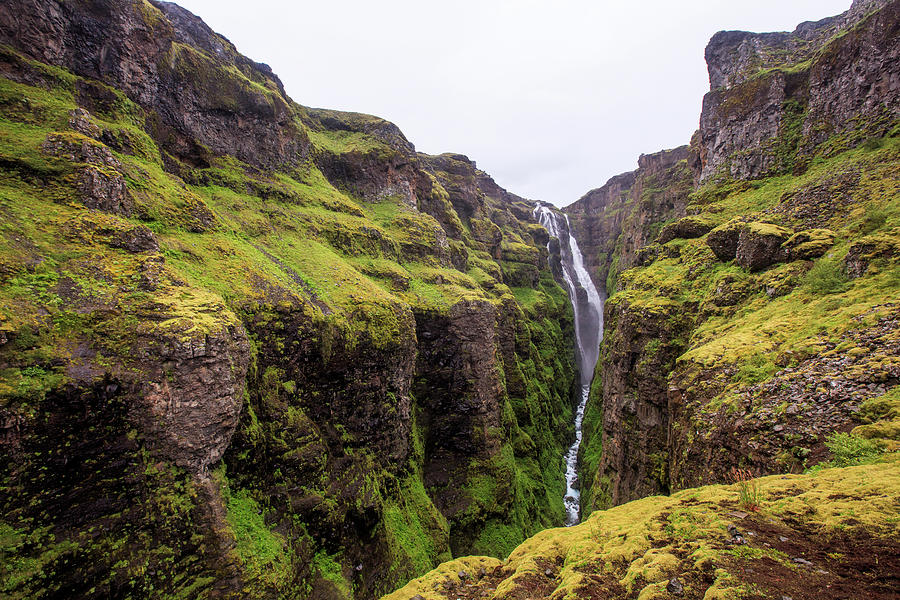 The View Into Gullfoss Canyon, One Of Iceland's Tallest Waterfalls ...