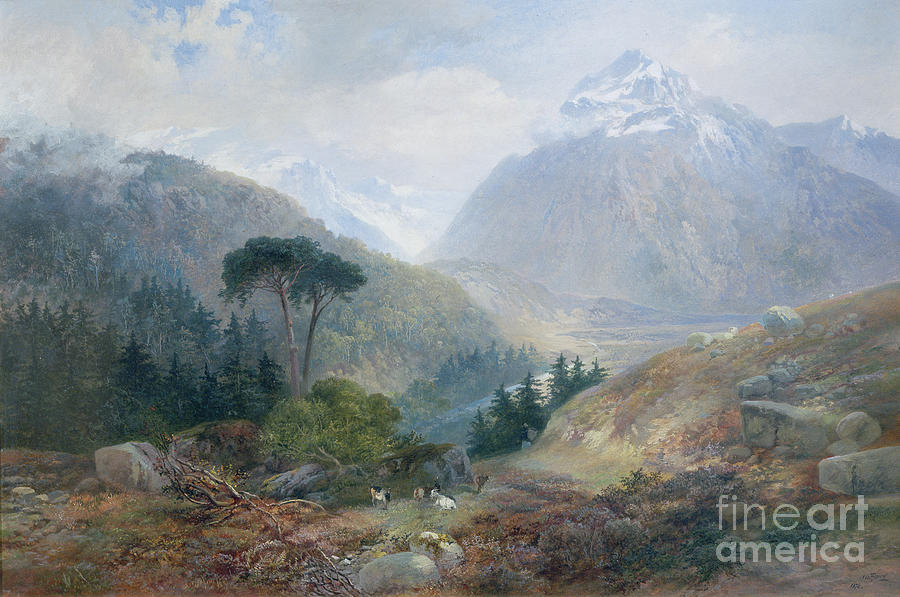 The View Toward The Fenderthal, Tyrol, 1870 Painting by James Vivien De Fleury