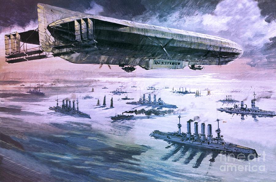 Boat Painting - The Viktoria Luise Was Germanys First Commercial Airship by Graham Coton