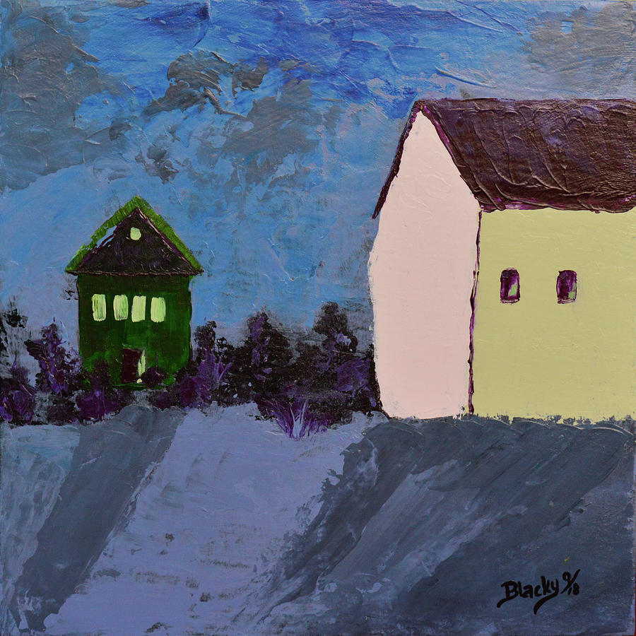 The Village At Night Painting