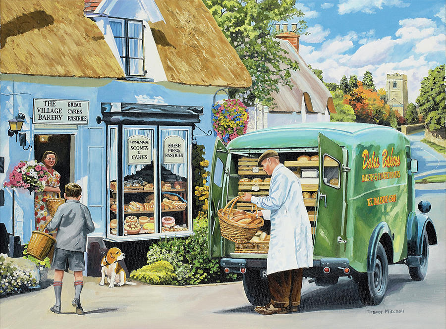Bakery Painting - The Village Bakery by Trevor Mitchell