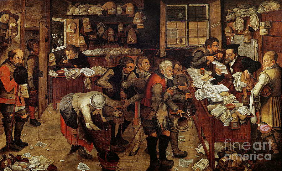 17th Century Painting - The Village Lawyer, 1621 by Pieter The Younger Brueghel