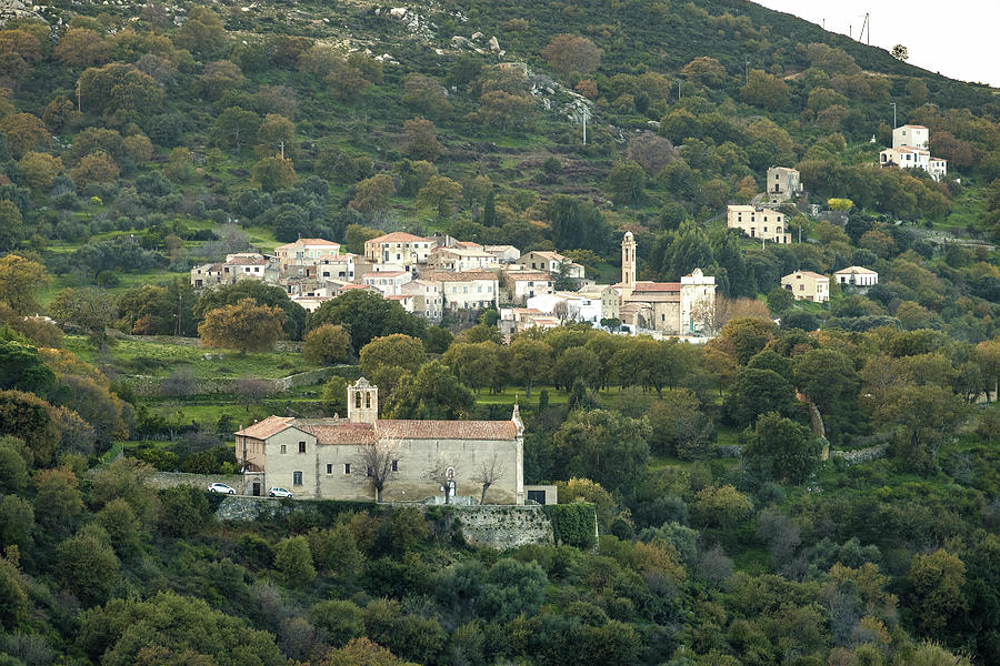 The village of Lavatoggio in the Balagne region of Corsica Photograph ...