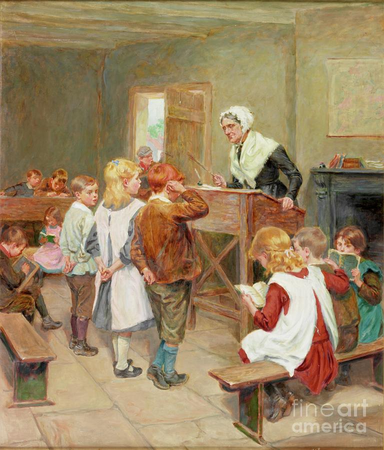 The Village School, 1912 Painting by Ralph Hedley