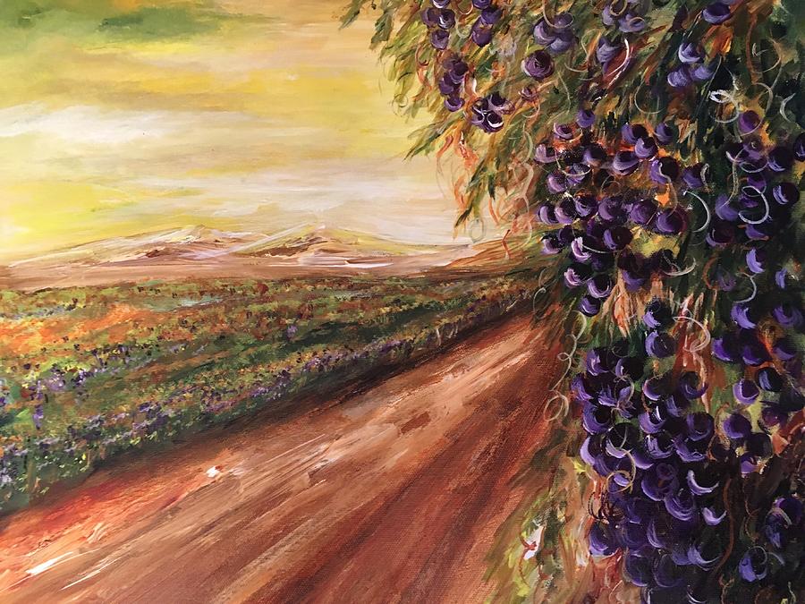 The vineyard  Painting by Karen Ferrand Carroll