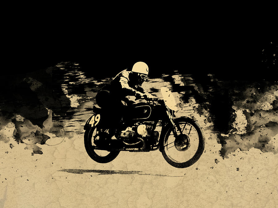 Transportation Photograph - The Vintage Motorcycle Racer by Mark Rogan