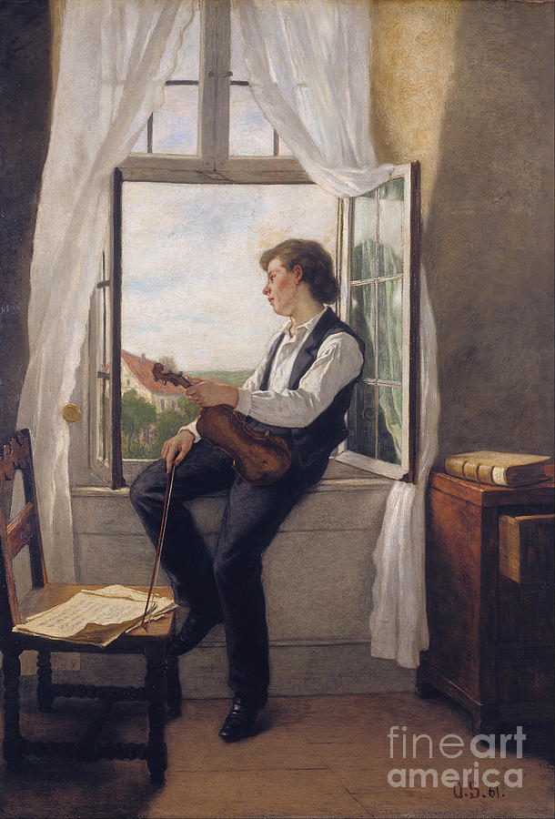 The Violinist At The Window. Artist Drawing by Heritage Images