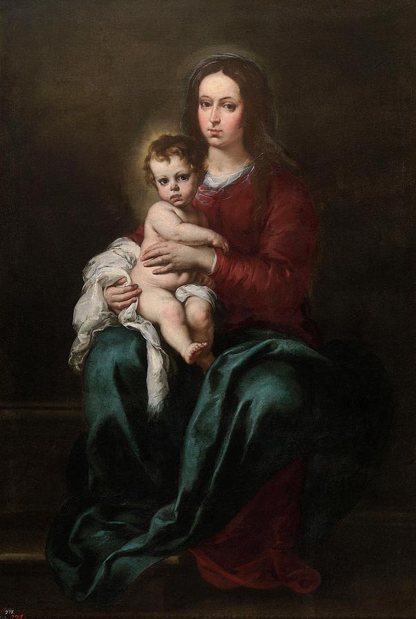The Virgin and Child, 1655-1660, Spanish School, Oil on canvas, 151... Painting by Bartolome Esteban Murillo -1611-1682-
