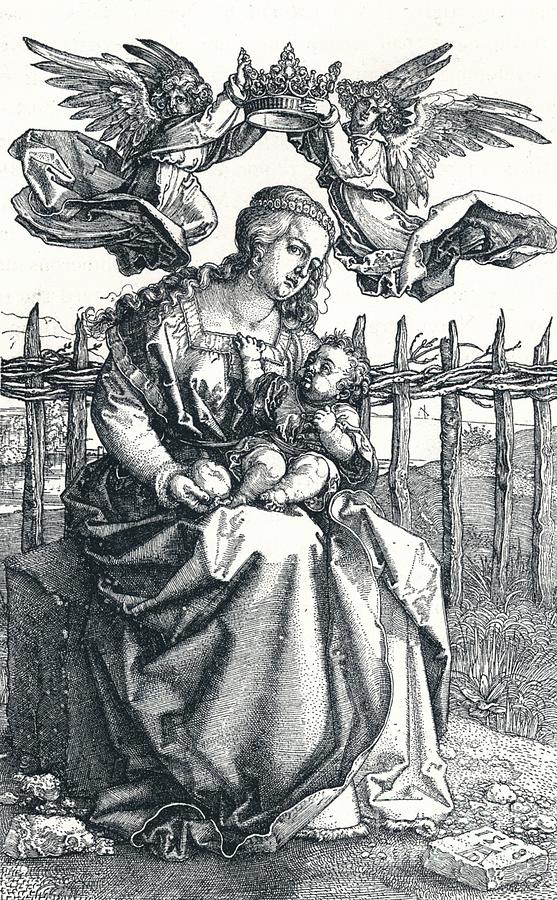 The Virgin And Child Crowned By Two Drawing by Print Collector