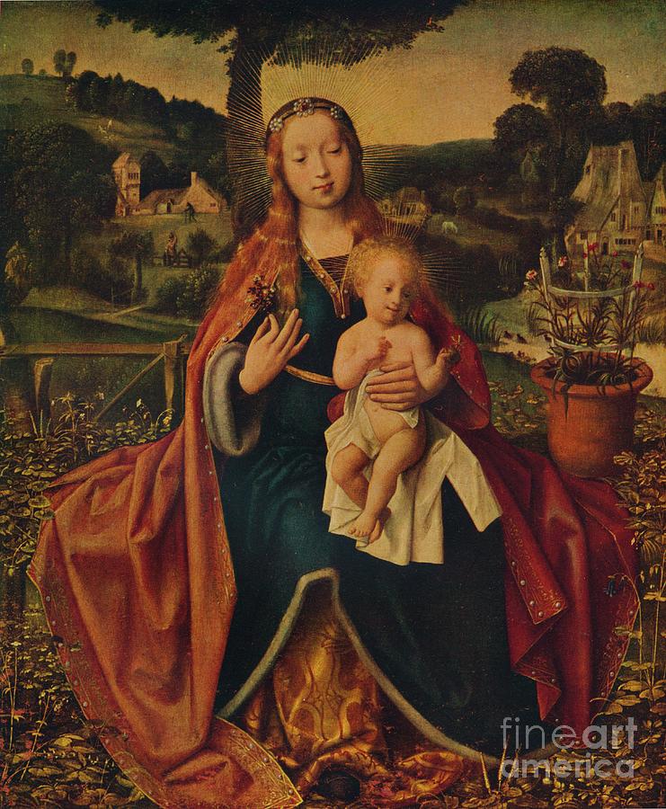 The Virgin And Child In A Landscape Drawing by Print Collector