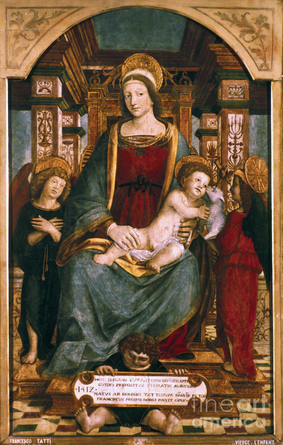 The Virgin And Child With Angels, 1512 Drawing by Print Collector