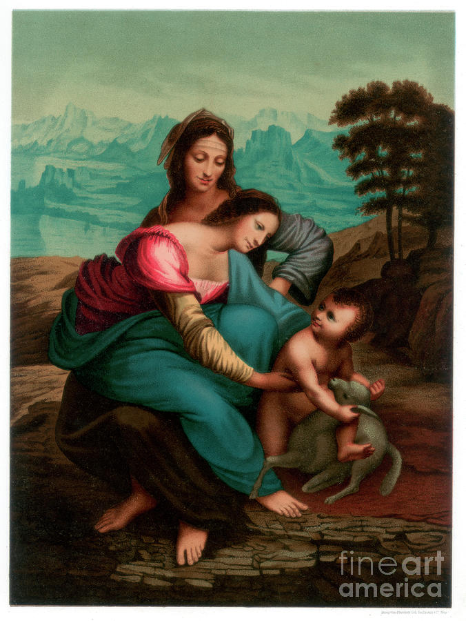 The Virgin And Child With St Anne Drawing by Print Collector