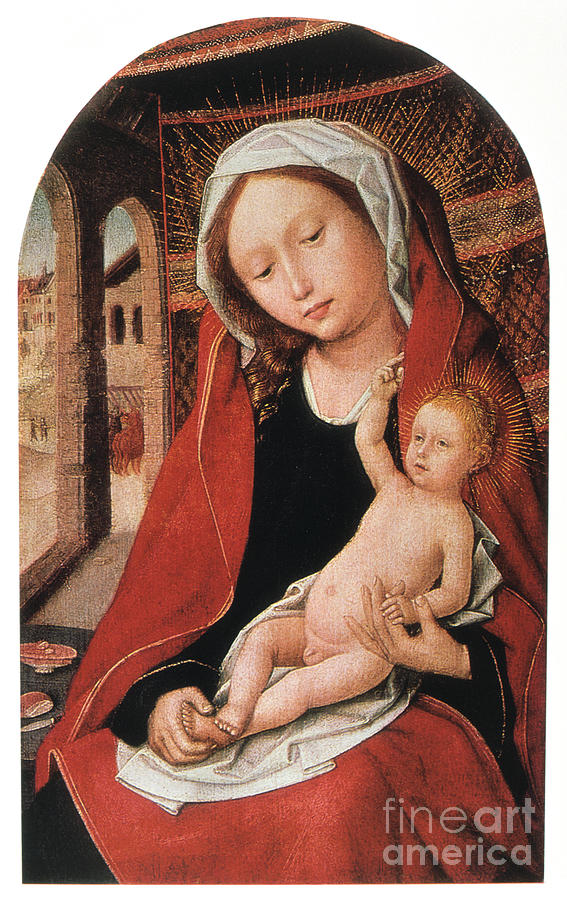 The Virgin And The Child, 15th Century Drawing by Print Collector