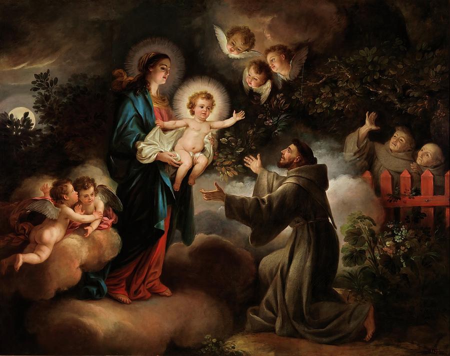 The Virgin Appearing to Saint Francis. 1788 - 1789. Oil on canvas. Painting by Antonio Carnicero -1748-1814-