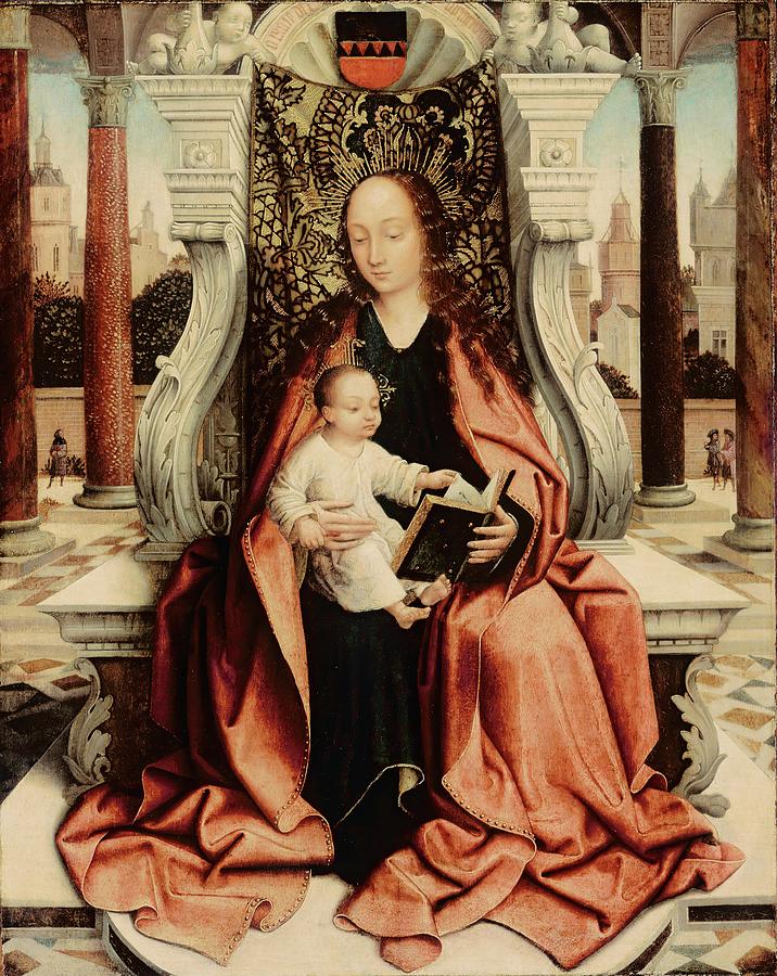 The Virgin Enthroned Painting by Master Of Frankfort - Pixels