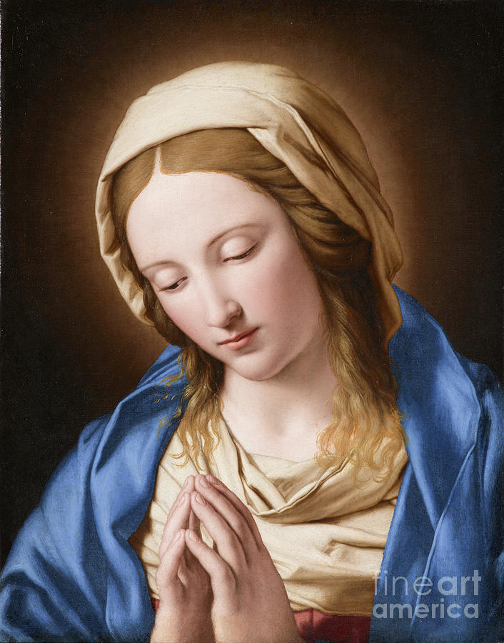 The Virgin In Prayer By Il Sassoferrato Painting by Il Sassoferrato