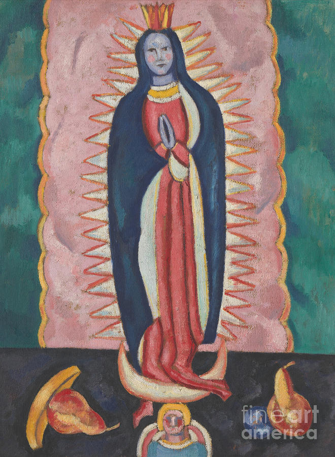 The Virgin of Guadalupe, circa 1918 to 19 Painting by Marsden Hartley