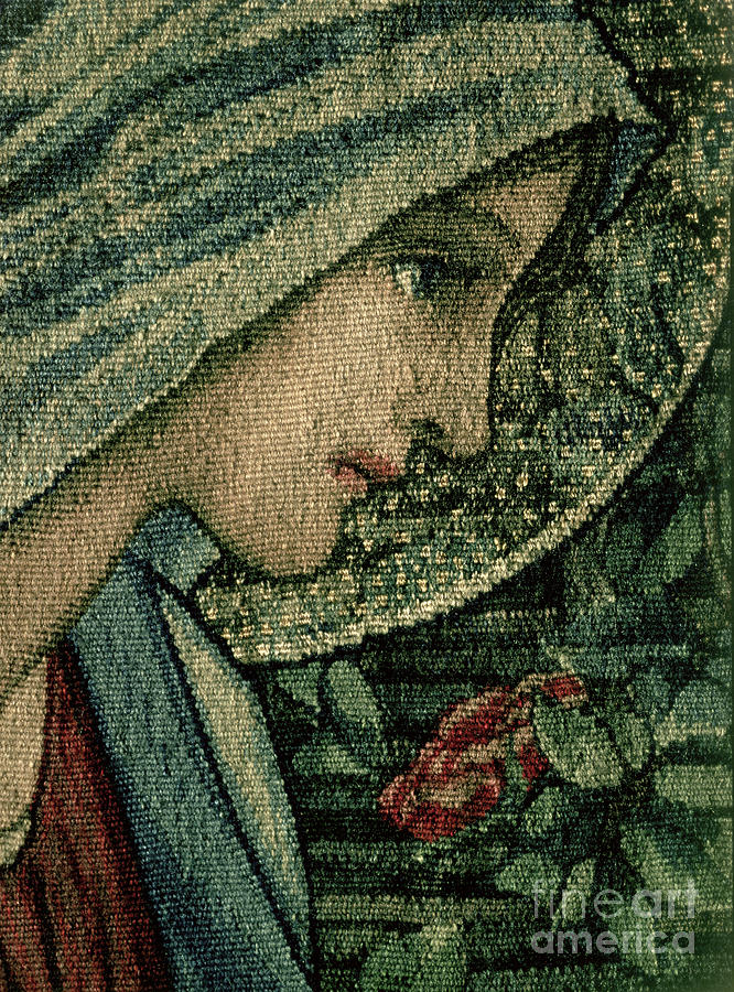 The Virgins Face, Detail From The Adoration Of The Magi, Made By William Morris And Co Mixed Media by Edward Burne-Jones