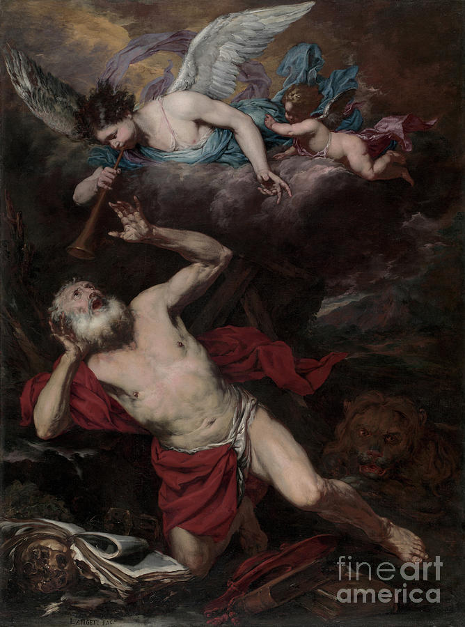 Animal Painting - The Vision Of Saint Jerome by Giambattista Langetti