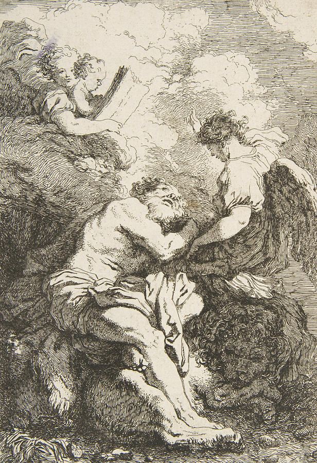 The Vision of Saint Jerome Relief by Jean-Honore Fragonard
