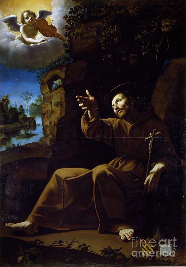 The Vision Of St Francis Painting by Anonymous