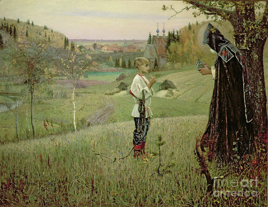 The Vision Of The Young Bartholomew, 1889-90 Painting by Mikhail Vasilievich Nesterov
