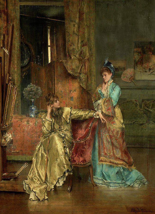 The Visit, 1870 Painting by Alfred Stevens | Fine Art America