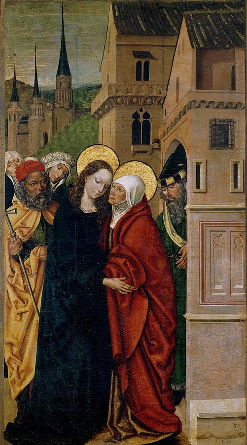 The Visitation, ca. 1500, Spanish School, Panel, 200 cm x 114 cm, P01255. Painting by Master of the Sisla -15th-16th cent - The Visitation, ca. 1500, Spanish School, Panel, 200 cm x 114 cm, P01255. Painting by Master of the Sisla -15th-16th cent -