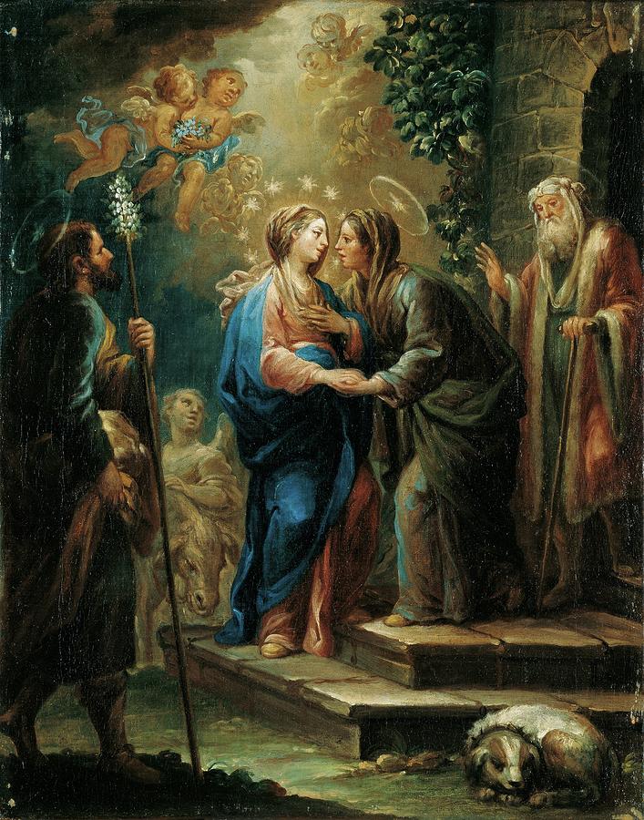 The Visitation Painting by Jeronimo Ezquerra
