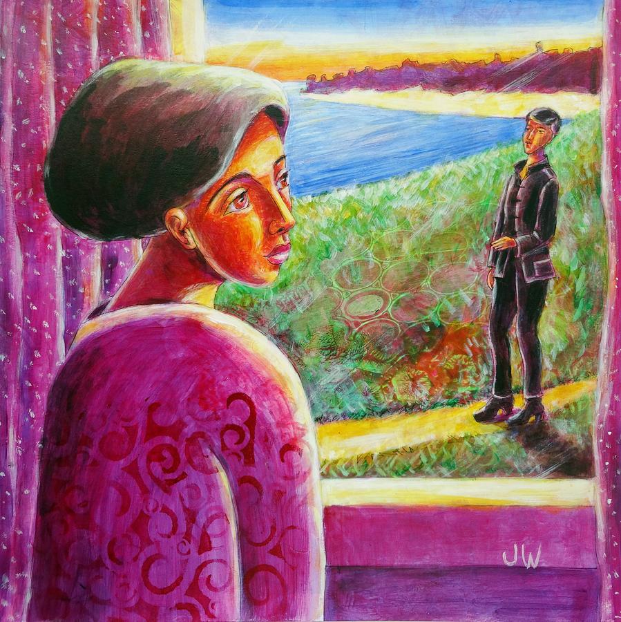 The visitor Painting by June Walker