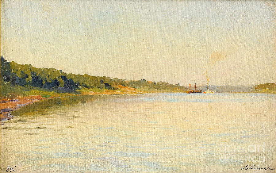 The Volga River Bank, 1889. Artist Drawing by Heritage Images