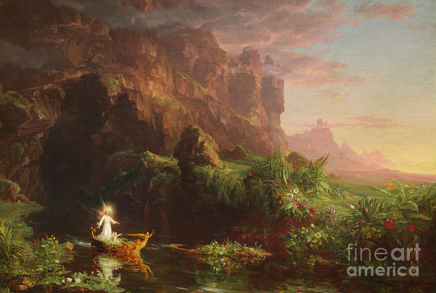 Thomas Cole Painting - The Voyage of Life Childhood, 1842 by Thomas Cole