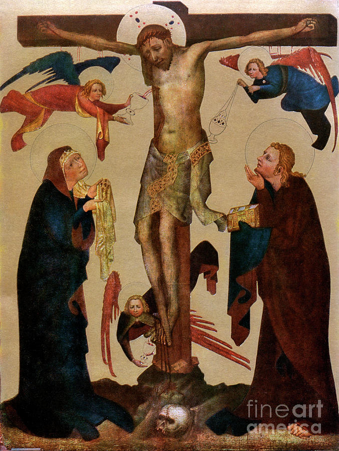 The Vyssi Brod Crucifixion, Before 1400 Drawing by Print Collector