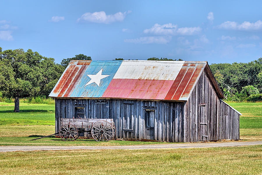 The Wagon And Texas Roof Barn Photograph by JC Findley