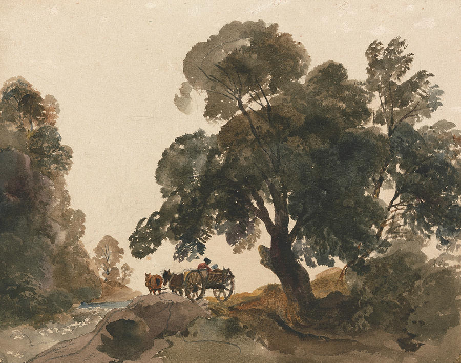 The Wagon Drawing by Peter De Wint