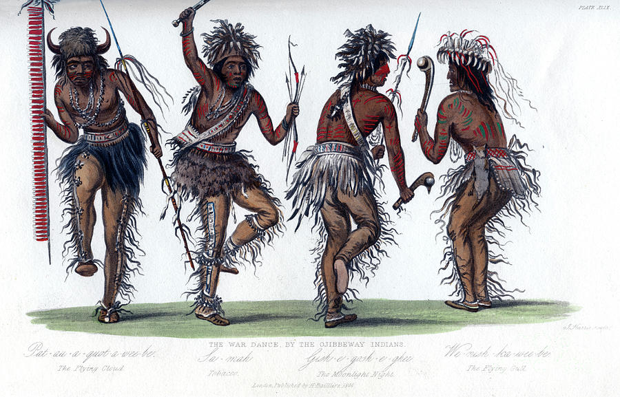 The War Dance, By The Ojibbeway Drawing by Print Collector