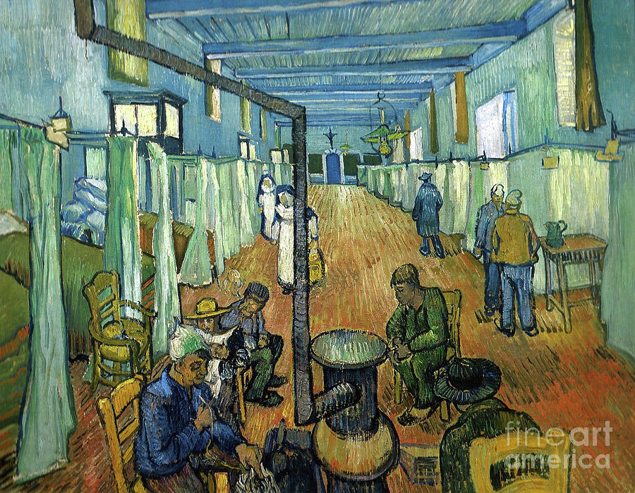 The Ward In The Hospital At Arles Drawing by Heritage Images