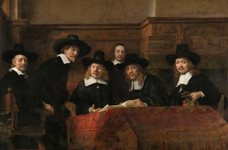 The Wardens of the Amsterdam Drapers Guild Painting by Vincent Monozlay