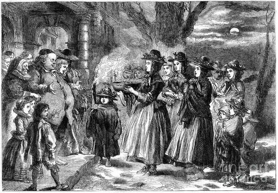 The Wassail Bowl, 1860.artist Sir John Drawing by Print Collector