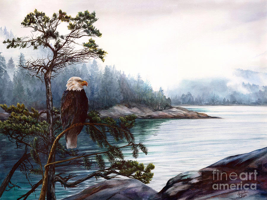 Eagle Painting - The Watch by Jacqueline Tribble